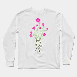 Spiral Flower: Pink Long Sleeve T-Shirt